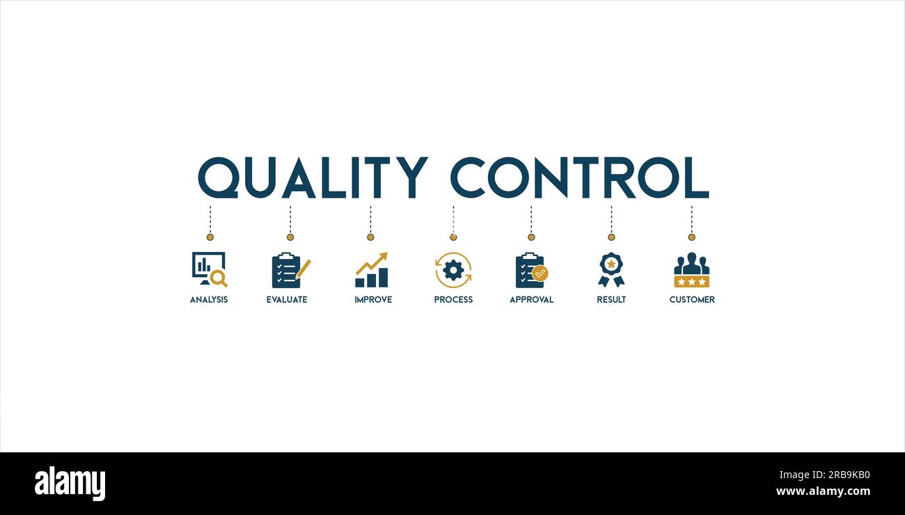 Quality control banner web icon vector illustration concept for product