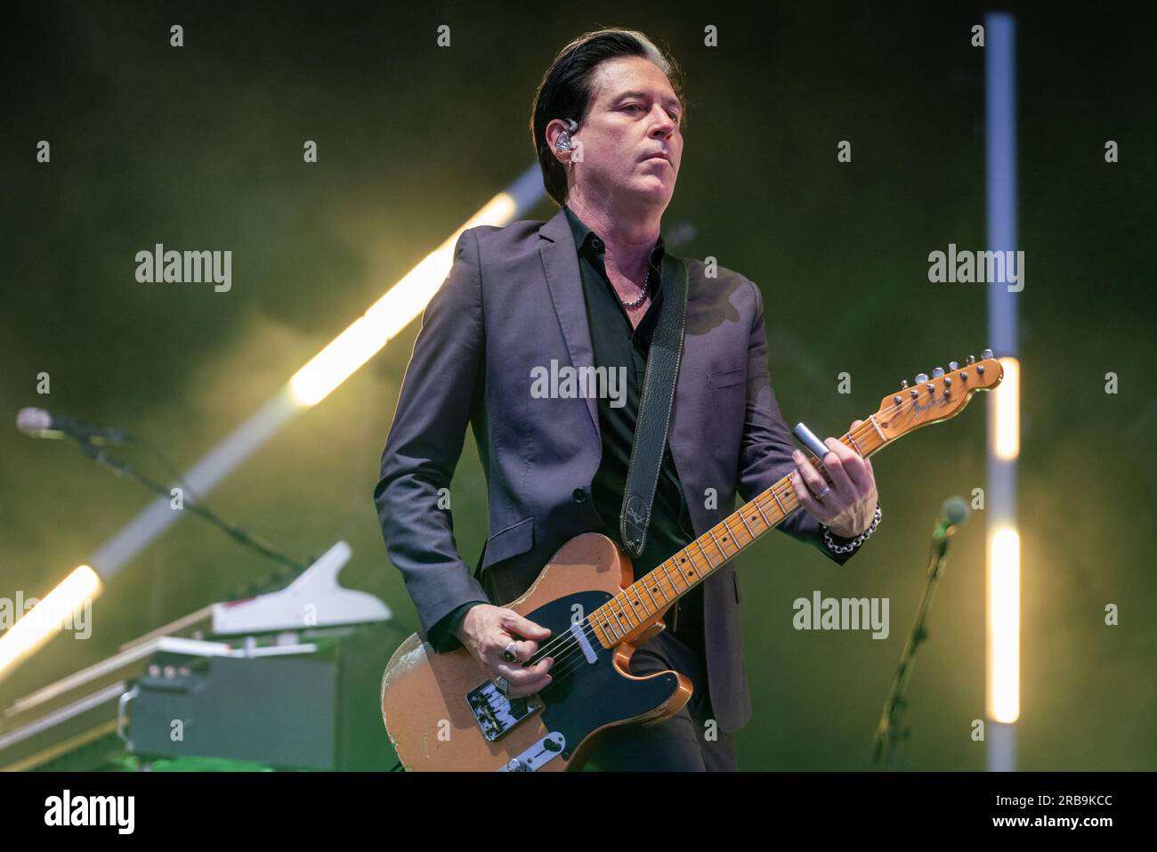 Troy Van Leeuwen of Queens of the Stone Age Rock band performs during the  second day of the 2023 Mad Cool Festival in Villaverde, Madrid Stock Photo  - Alamy