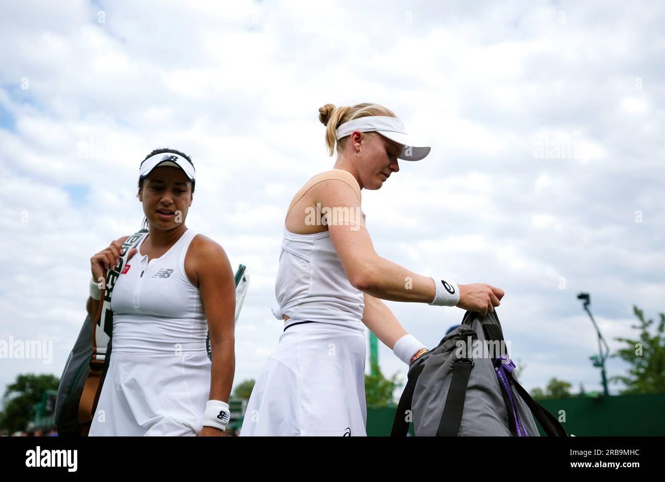 Heather Watson and Harriet Dart following their Ladies Doubles match on