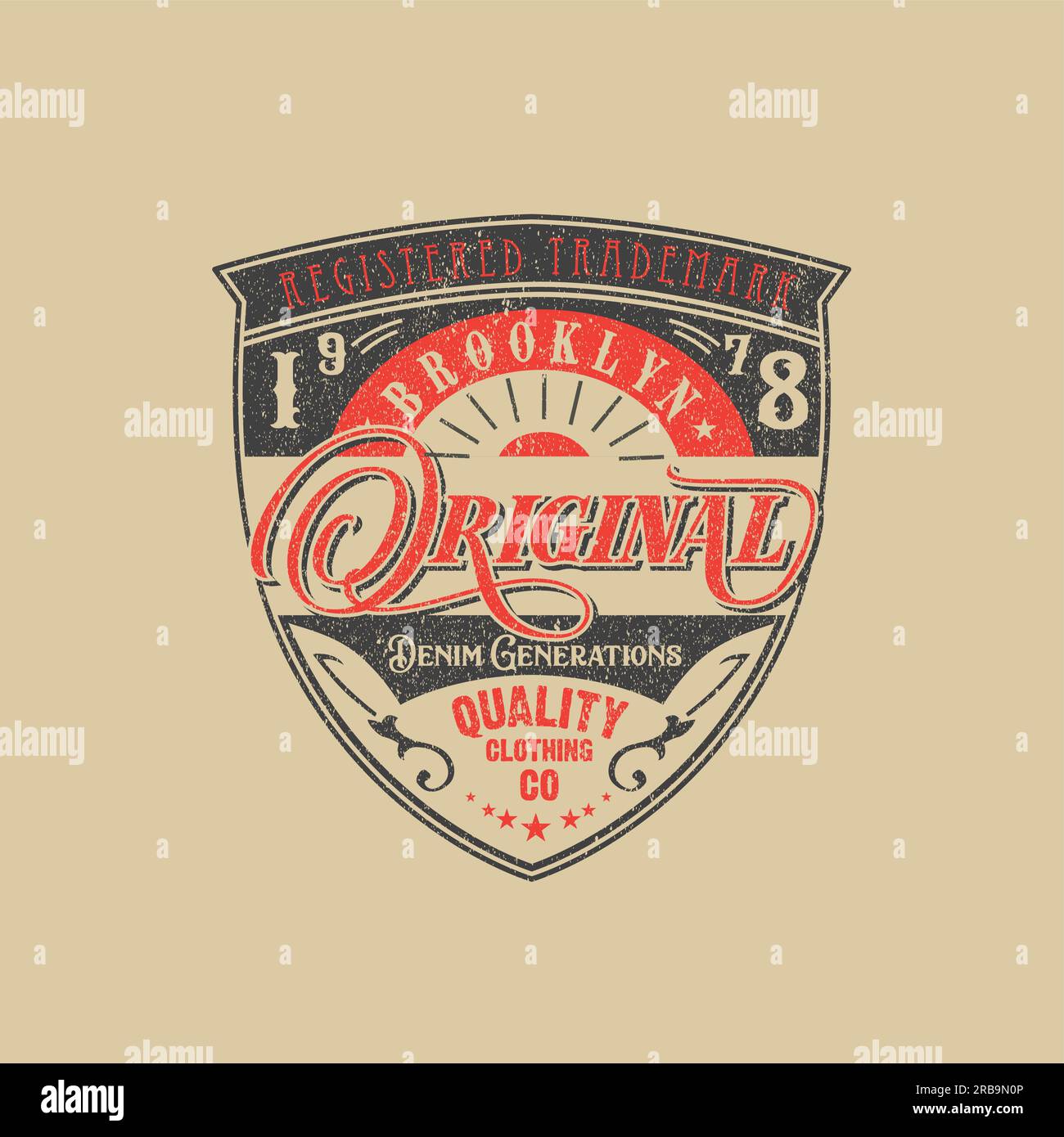 Brooklyn Original Vector Illustration varsity typo graphic tshirt