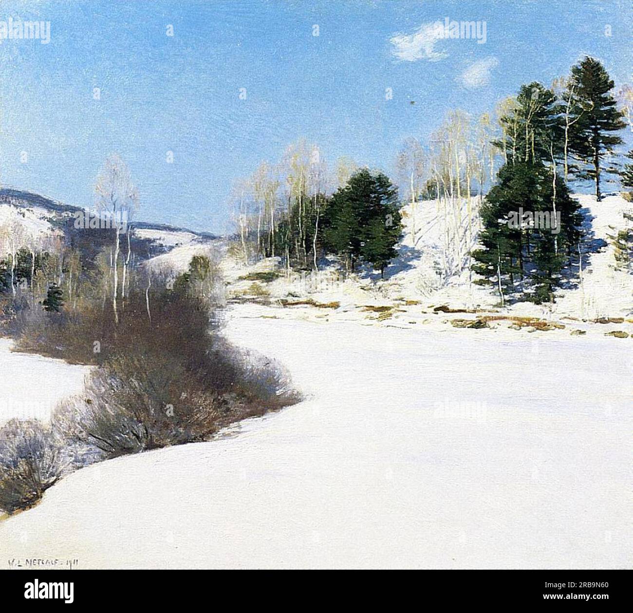 Hush of Winter 1911 by Willard Metcalf Stock Photo - Alamy