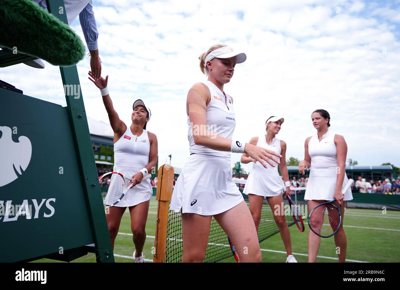 Heather Watson and Harriet Dart following their Ladies Doubles match on