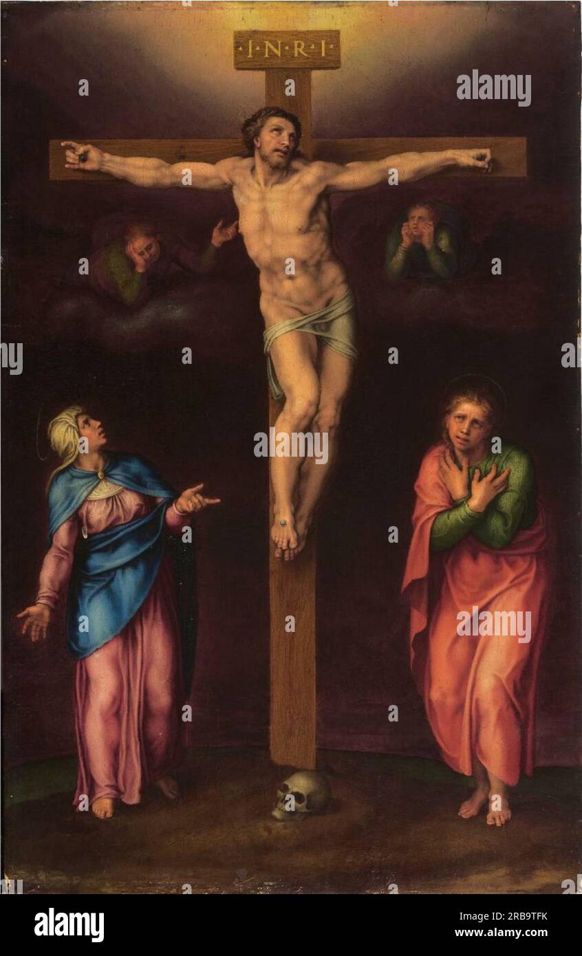 Crucifixion 1540; Rome, Italy by Michelangelo Stock Photo