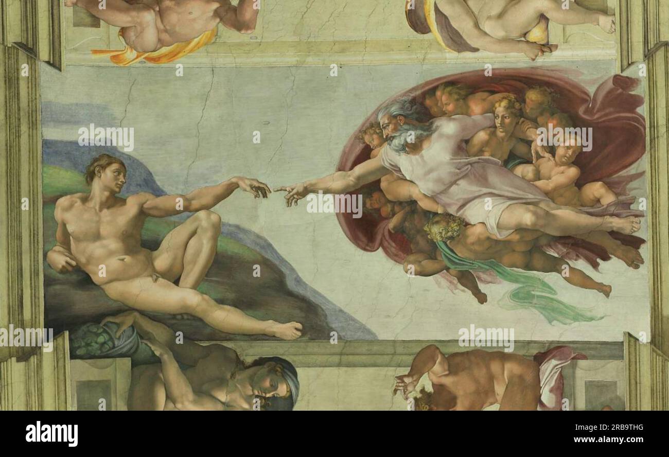 Creation of Adam - by Michelangelo, 1510 Stock Photo - Alamy