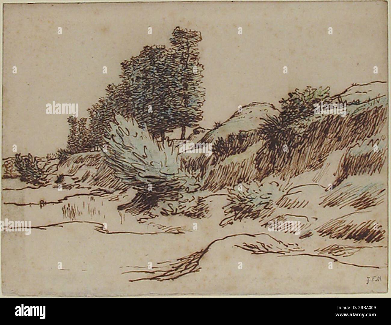 Jean-François Millet - Landscape Vichy 1866 1 C 1866 Stock Photo
