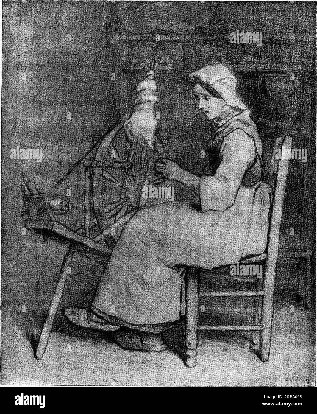 The spinner by JeanFrancois Millet Stock Photo Alamy