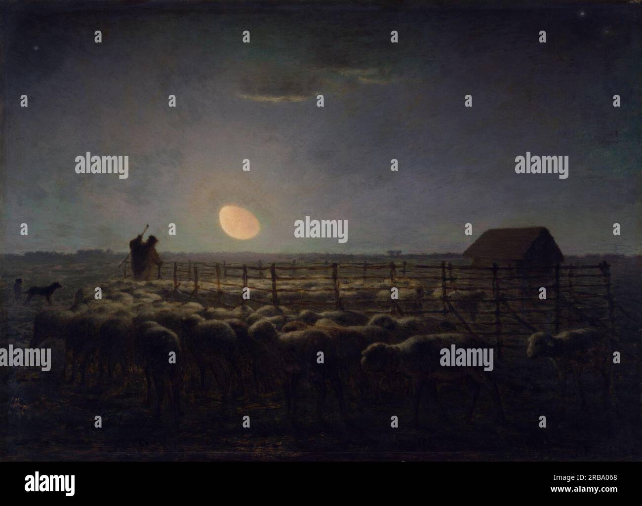 the-sheepfold-moonlight-c-1860-france-by-jean-francois-millet-stock