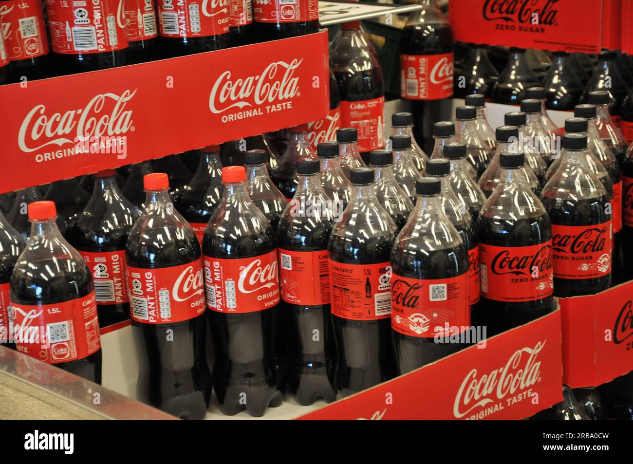 08 July 2023/Free diet coca cola disttirbution forsuger fere tase for promotiondanish captal Copenhagen Denmark.    (Photo.Francis Joseph Dean/Dean Pictures) Stock Photo