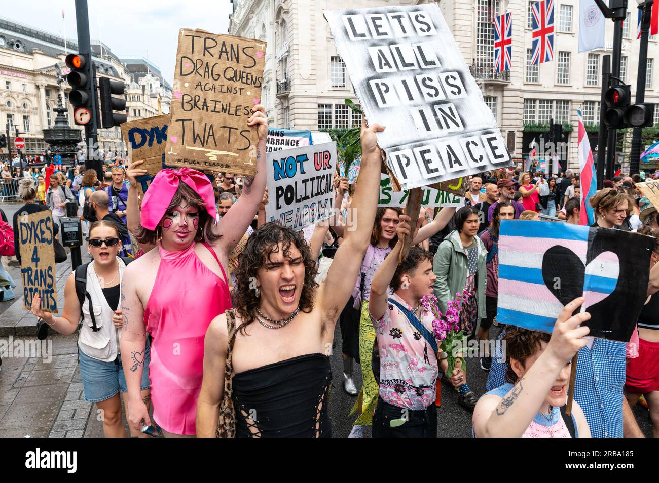 London, UK. 8 July 2023. Thousands march in London for Trans+ Pride ...