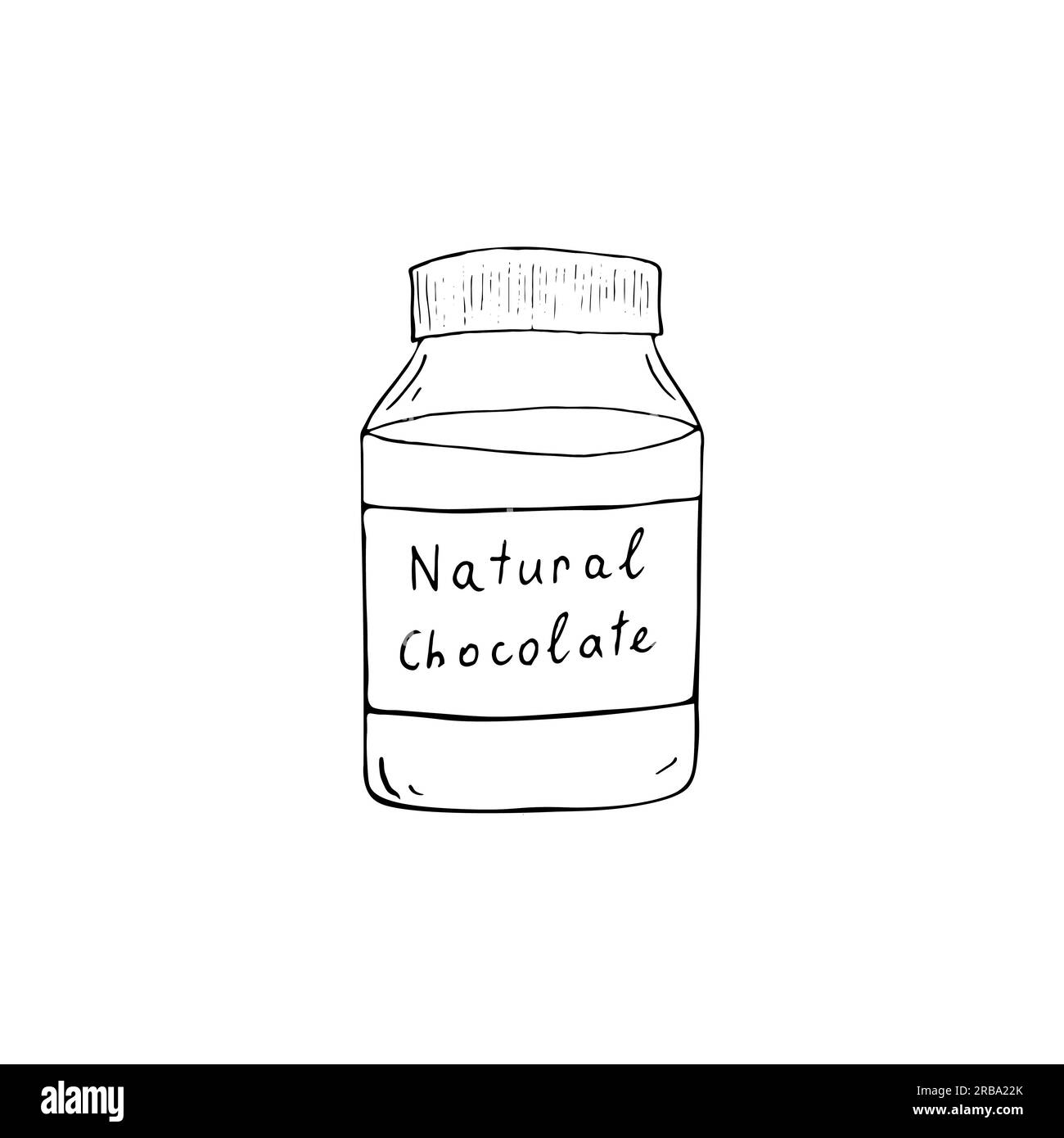 hand-drawn natural chocolate in jar Stock Vector