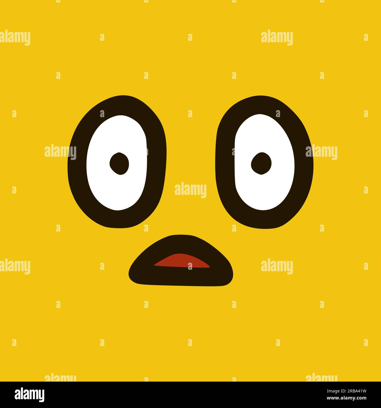 Cartoon face surprised dumbfounded feelings - color vector clipart