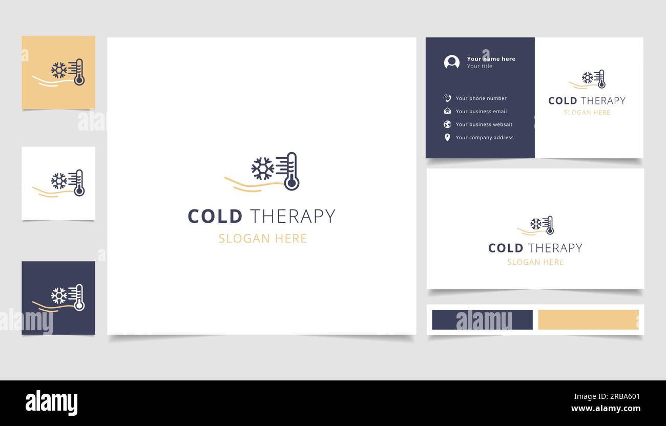 Cold therapy logo design with editable slogan. Branding book and ...