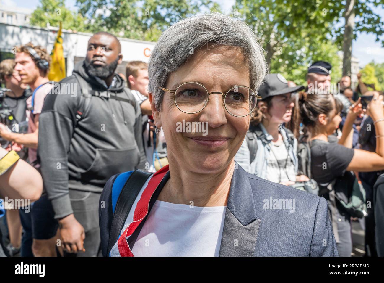 EELV's deputy Sandrine Rousseau at the rally against police violence in ...
