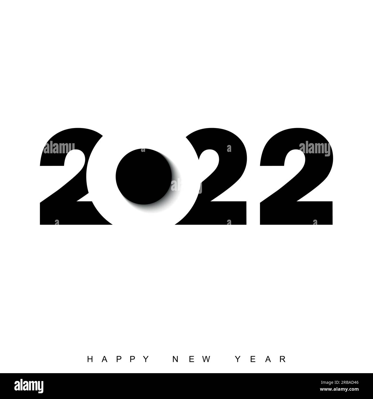 Happy New Year 2022 text design. Brochure template design, postcard