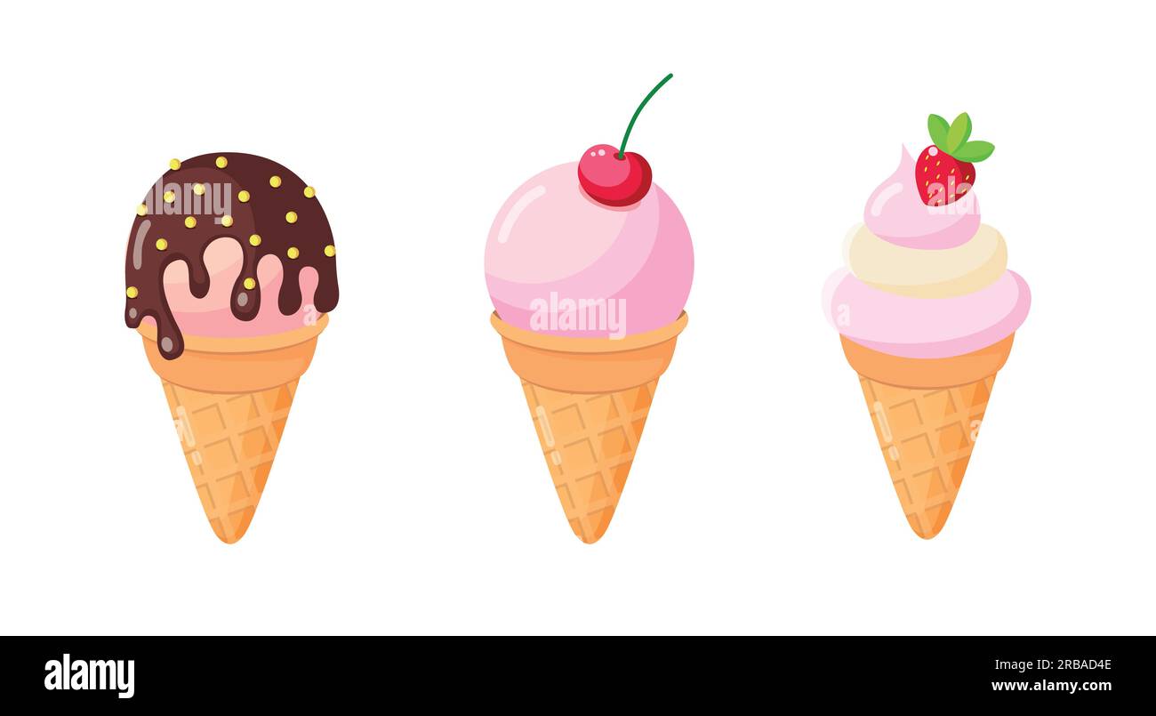 Set ice cream different Stock Vector Images - Alamy
