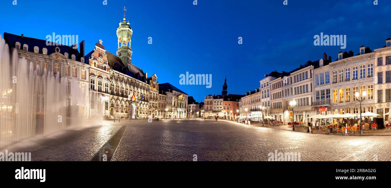 Grand Place, Mons, Wallonia, Belgium Stock Photo