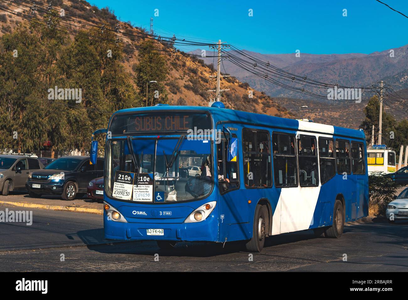 Bus Ruta 210 Santiago, Chile - March 22 2023: A public transport Transantiago, or ...