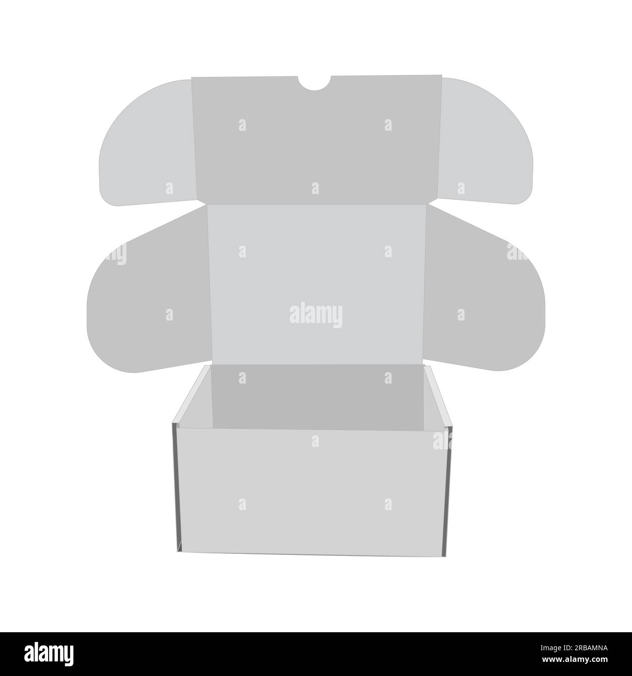 Blank mailer shipping box 3D render for design mock-up and marketing purpose. Stock Vector