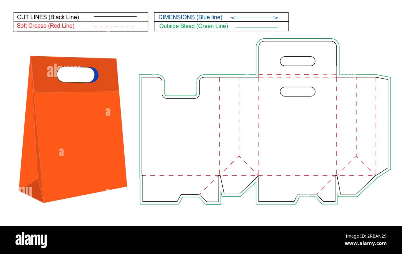 Paper bag, Auto bottom closer bag, foldable paper bag Stock Vector Image & Art Alamy
