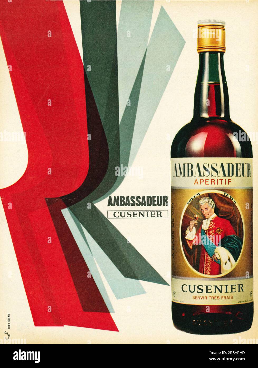 AMBASSADEUR CUSENIER APERITIF LIQUEUR advert in a French magazine 1965