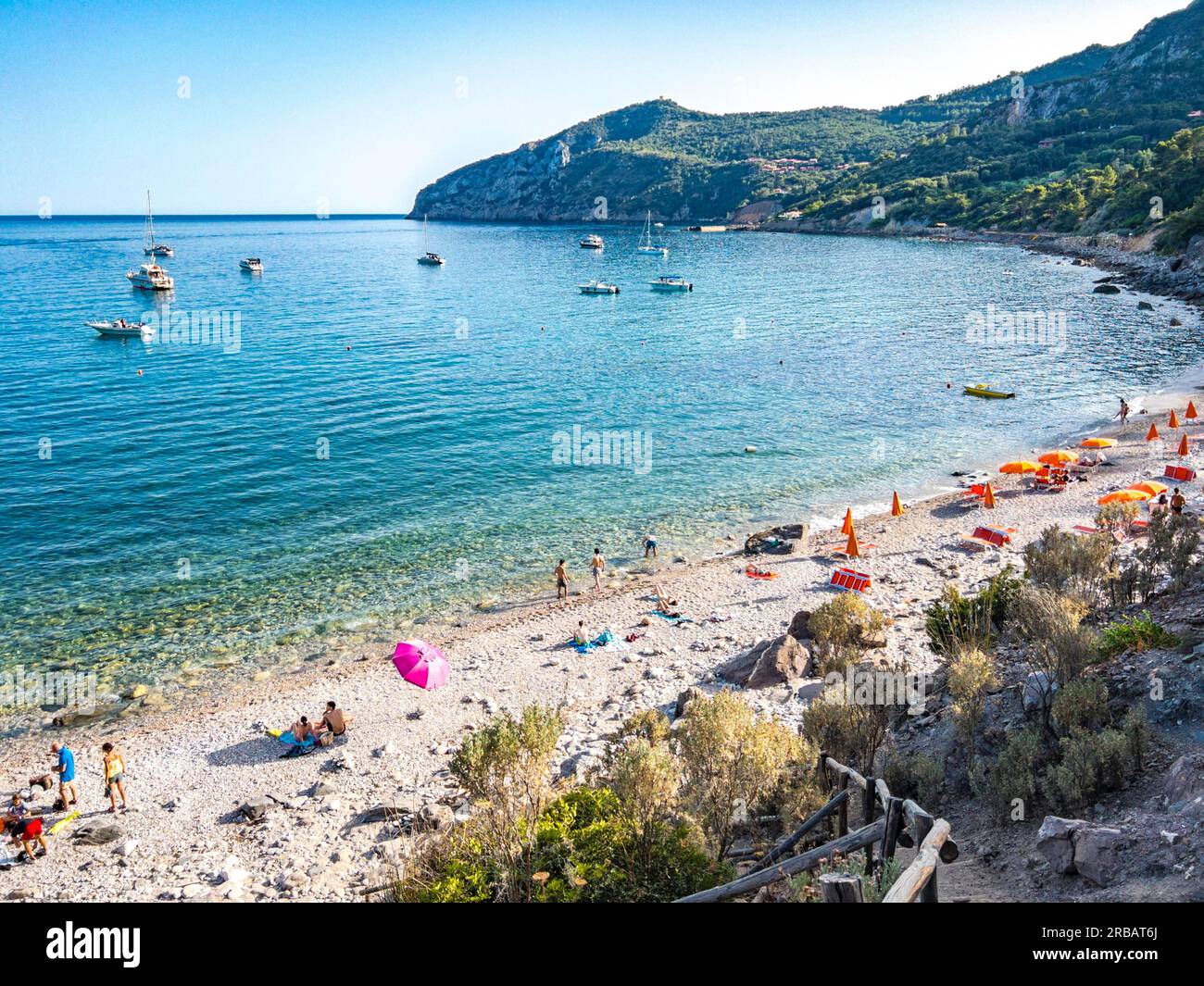 Beach Spiaggia Lunga near Porto Ercole, Monte Argentario, Tuscany, sea ...