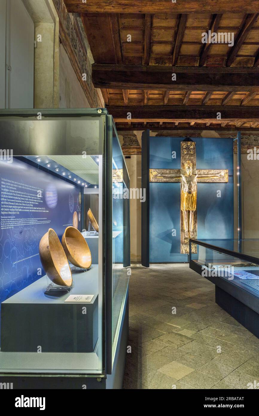 Cathedral Treasury Museum, Room of the Crucifix, Vercelli, Piedmont, Italy Stock Photo