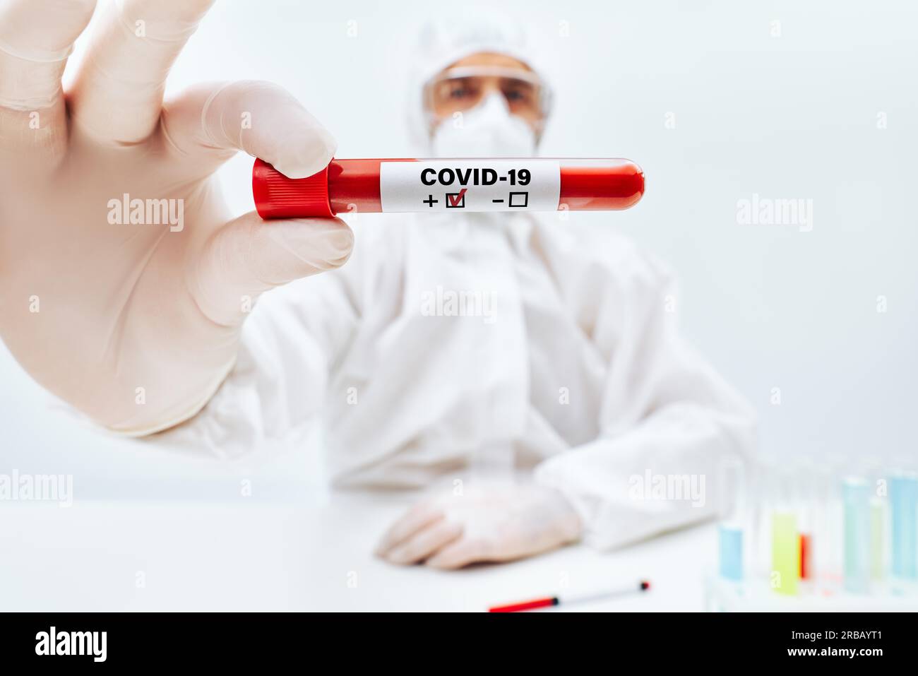 Doctor Sampling Blood sampling analysis in hi-res stock photography and images - Alamy