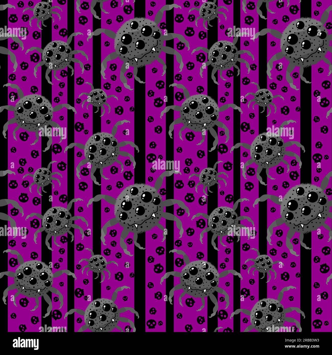 Cartoon monsters seamless Halloween spider pattern for wallpaper and ...