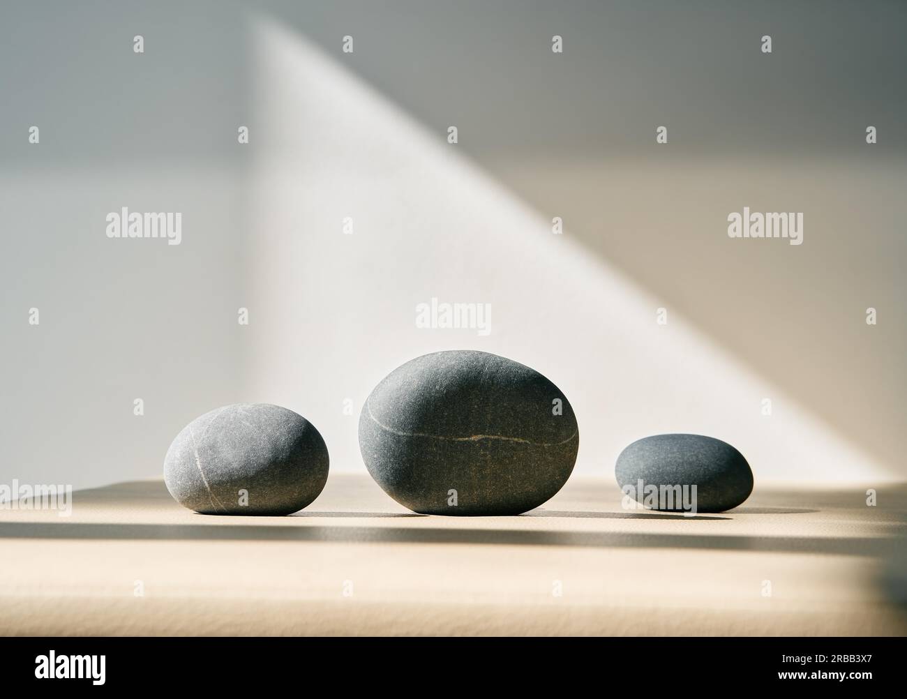 Sea pebbles composition. Trendy minimalist concept Stock Photo