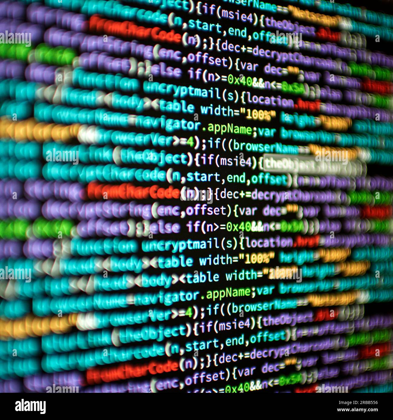 Computer html code on screen Stock Photo