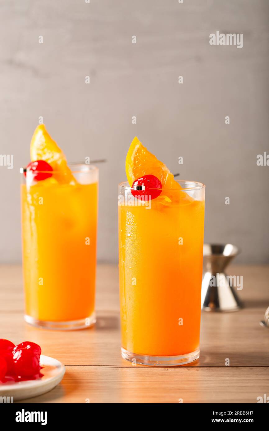 Tequila Sunrise Cocktail refreshment tequila, fresh orange juice, fresh