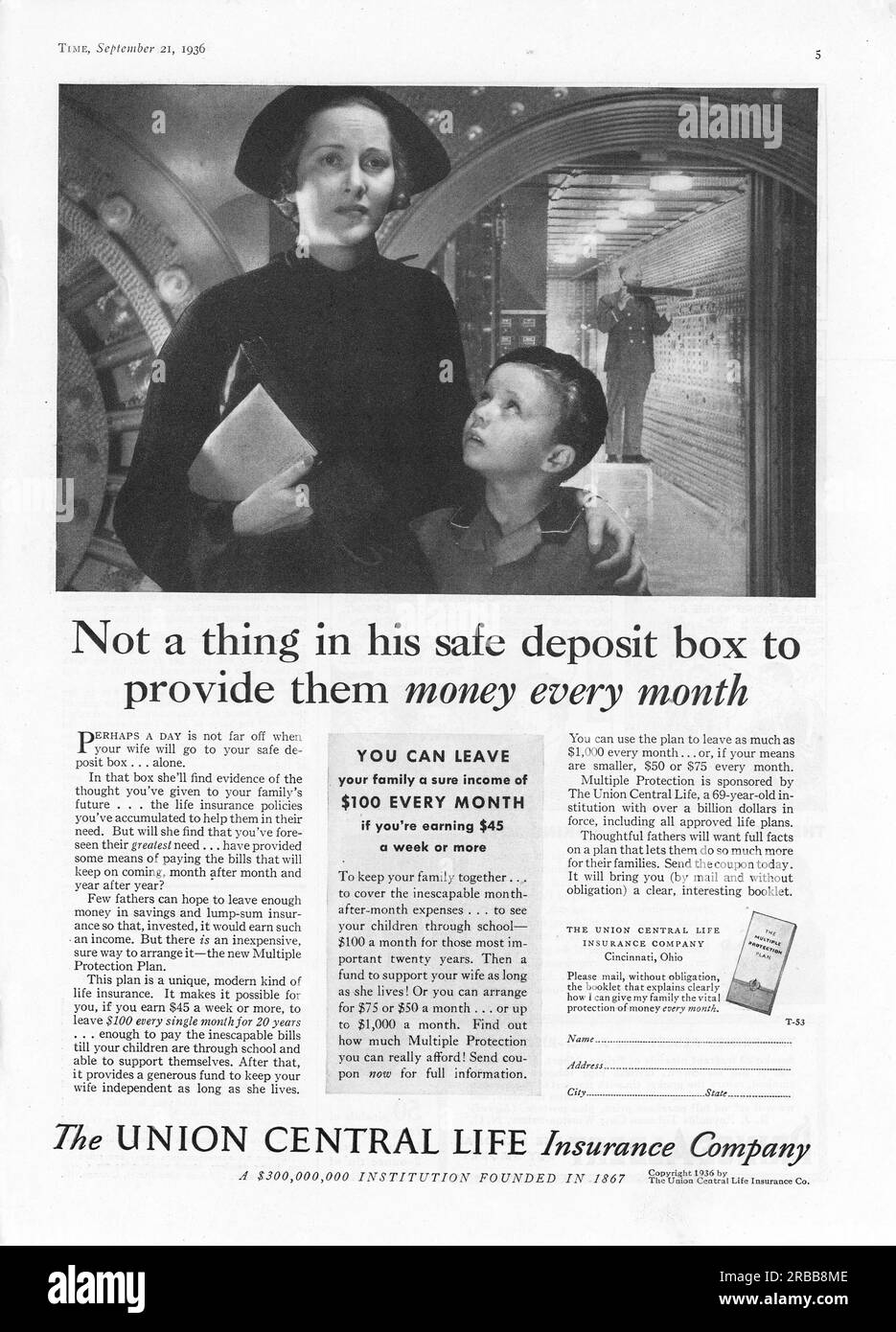 Vintage Time Magazine 21 September 1936 issue advert, USA Stock Photo