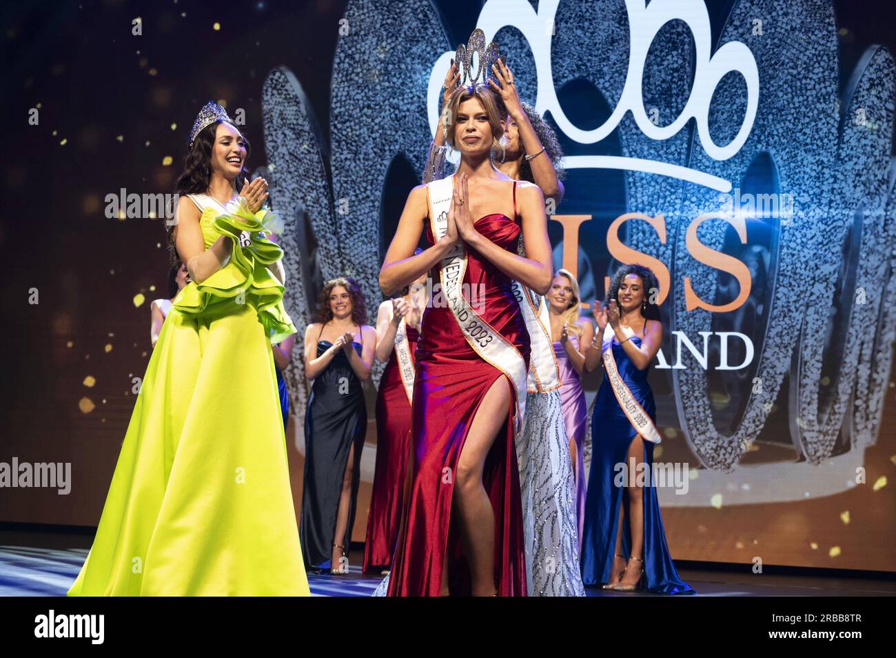 LEUSDEN - Rikkie Kolle has been crowned Miss Netherlands 2023. The winner may represent the Netherlands at the International Miss Universe pageant. ANP EVERT ELZINGA netherlands out - belgium out Stock Photo