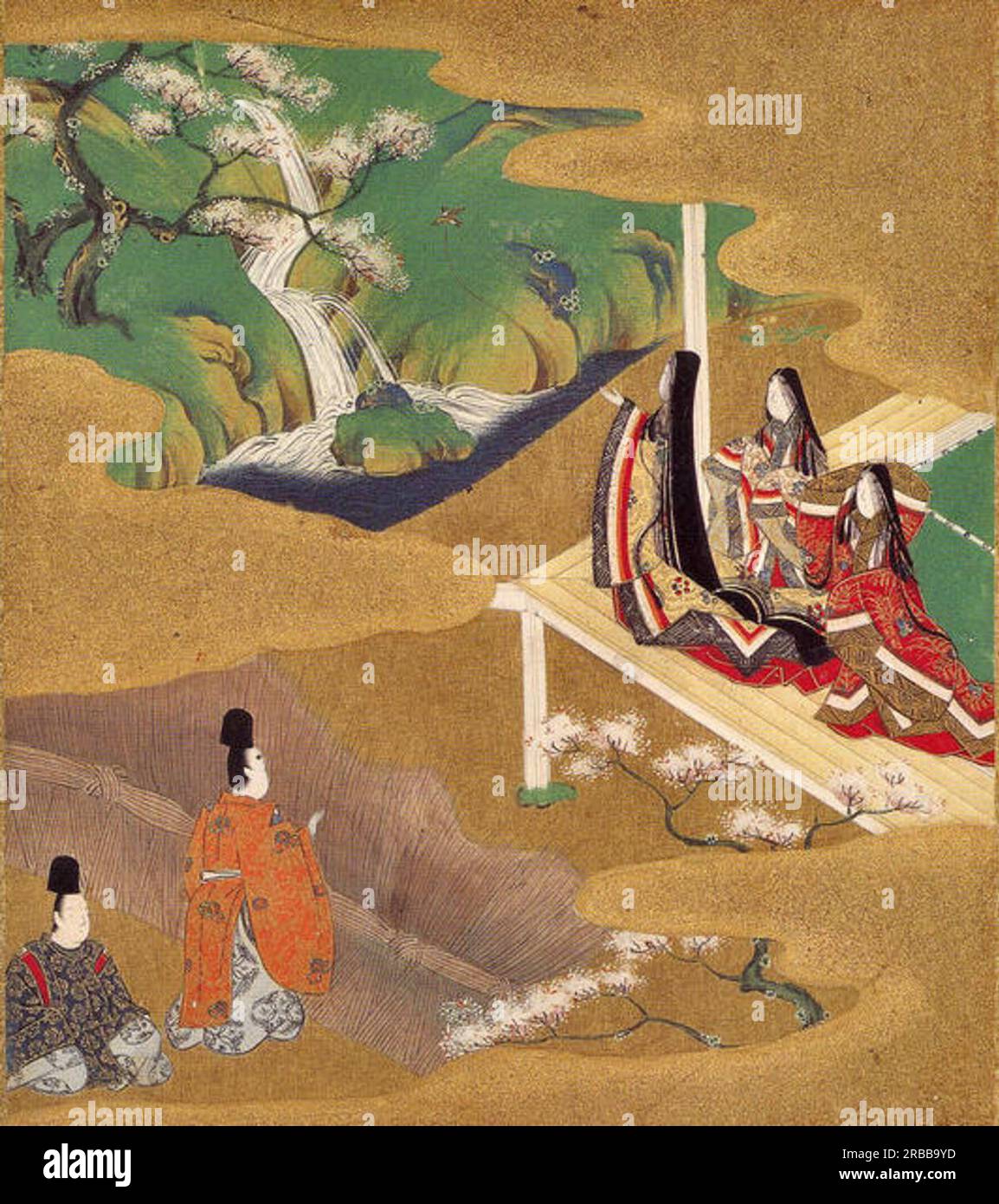 Illustration of the Genji Monogatari (Wakamurasaki) by Tosa Mitsuoki Stock Photo