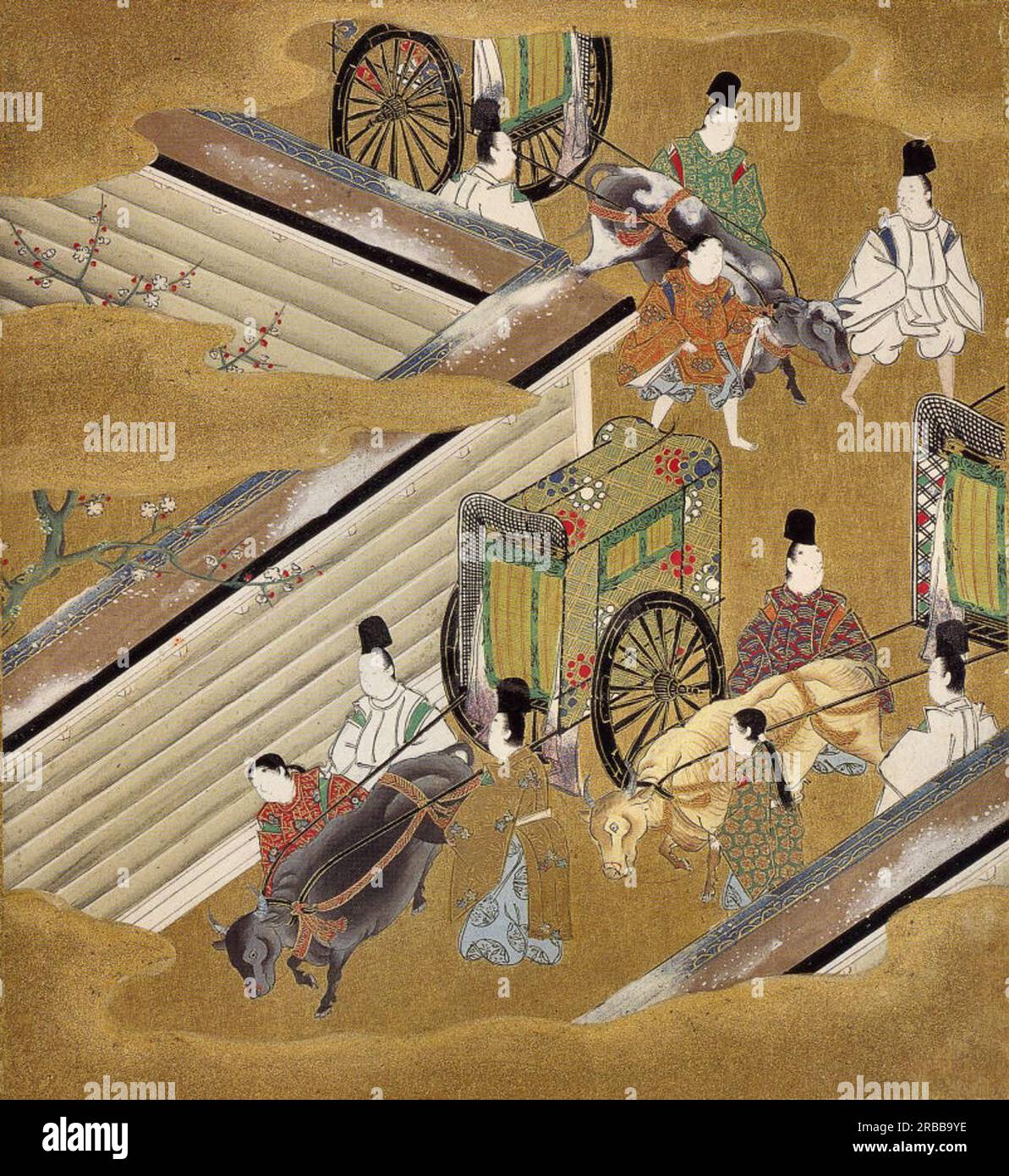 Illustration of the Genji Monogatari (The Perfumed Prince) by Tosa Mitsuoki Stock Photo