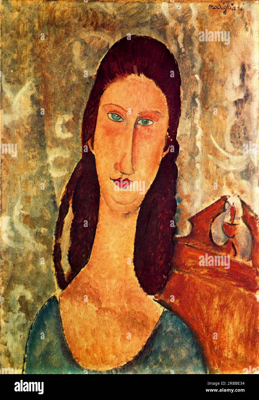 Portrait Of Jeanne Hebuterne 1919 Paris France By Amedeo Modigliani portrait-of-jeanne-hebuterne-1919-paris-france-by-amedeo-modigliani