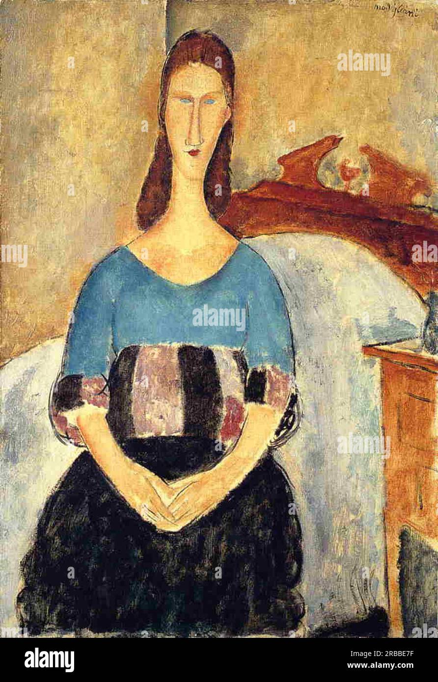 Jeanne Hebuterne 1919; Paris, France by Amedeo Modigliani Stock Photo