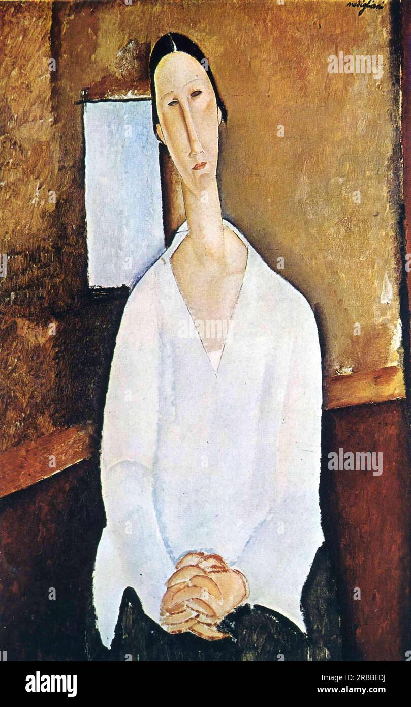 Madame Zborowska With Clasped Hands C Paris France By Amedeo Modigliani Stock Photo Alamy