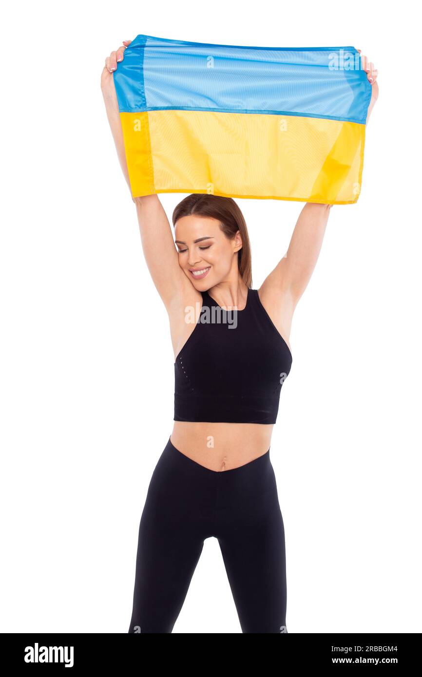 Runner with flag Cut Out Stock Images & Pictures - Alamy