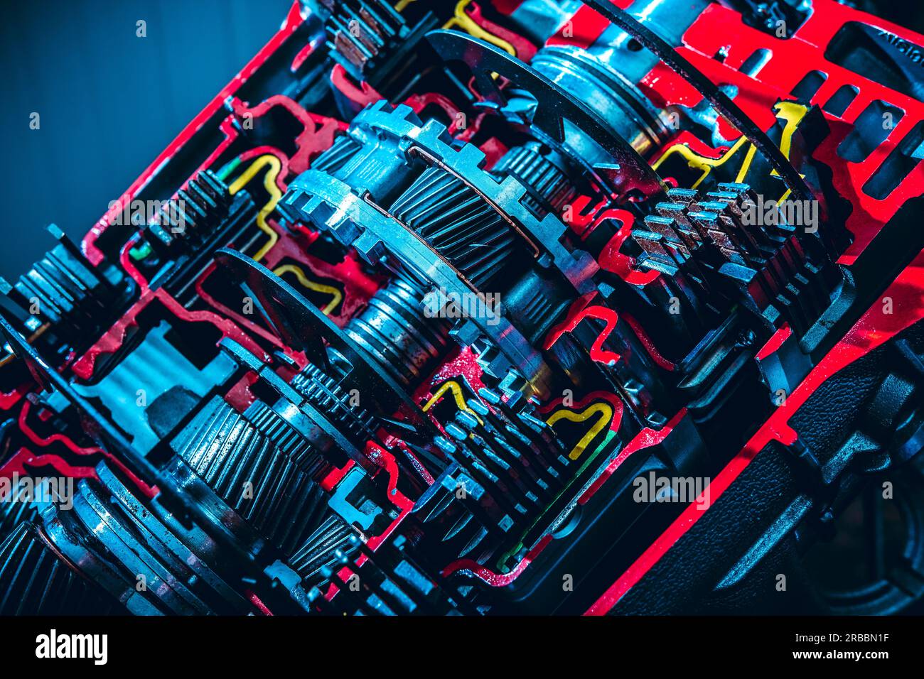 Car gearbox. Transmission closeup at the service station Stock Photo ...
