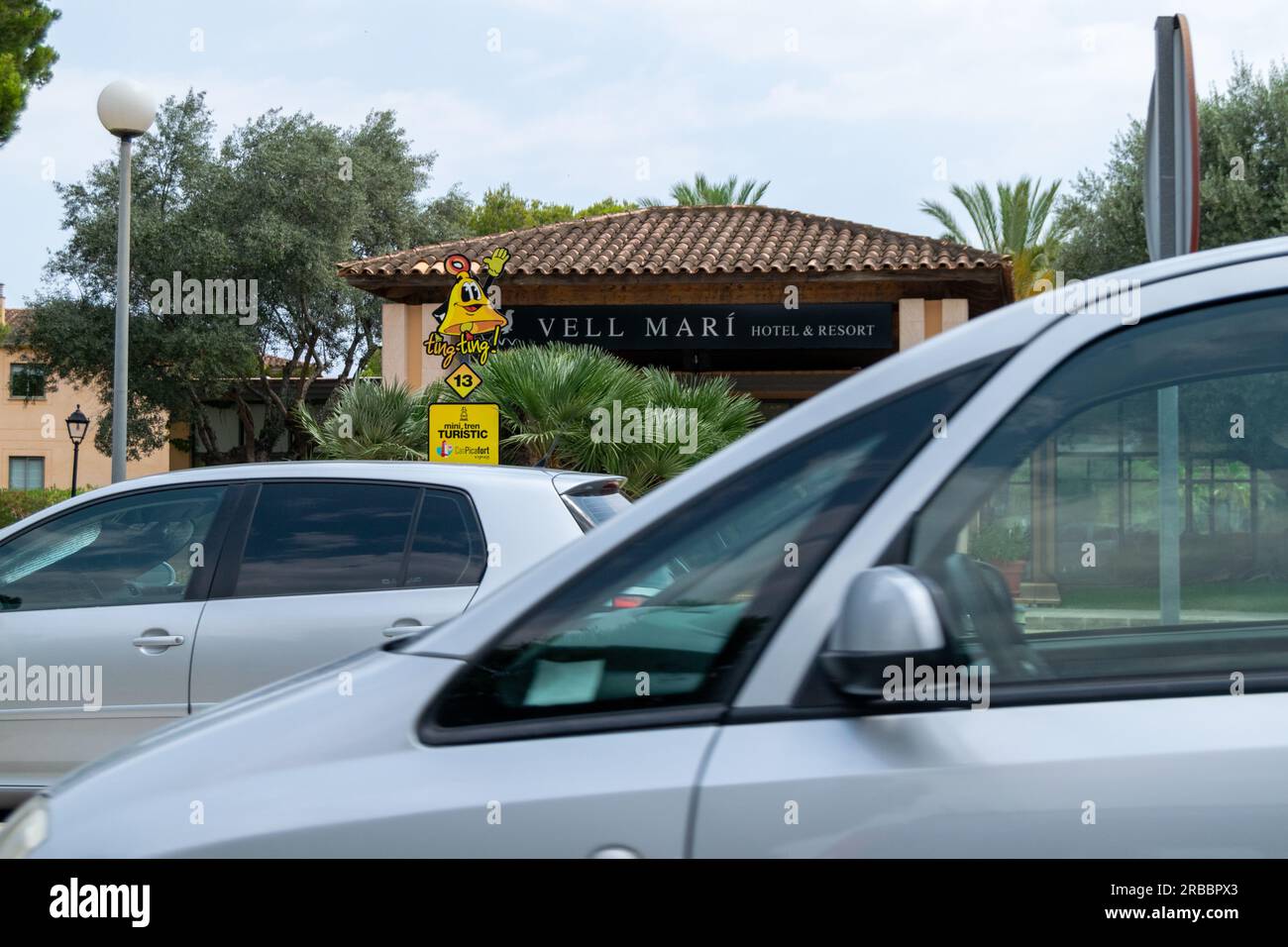Driving cars in Palma de Mallorca at Can Picafort Stock Photo