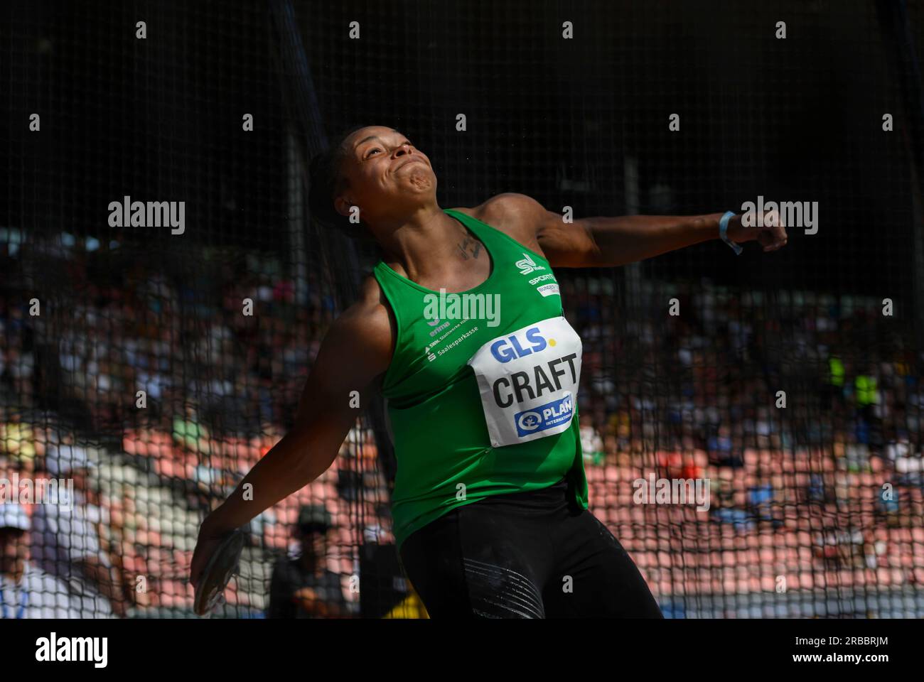 Shanice CRAFT (SV Halle) action, women's discus throw final, on July 8th, 2023 German Athletics Championships 2023, from July 8th - 09.07.2023 in Kassel/ Germany. Stock Photo