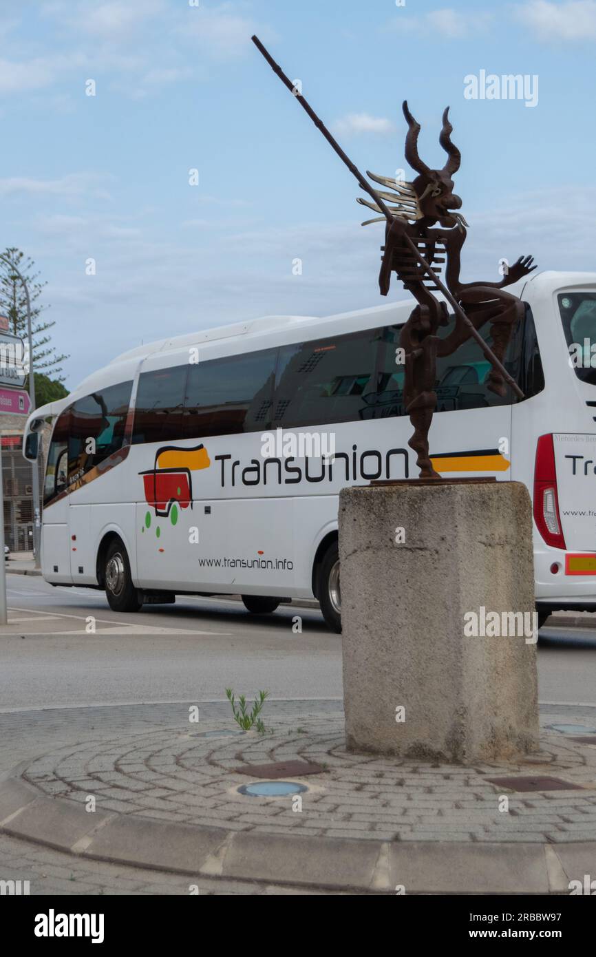 Transunion transfer and transport bus company at Palma Mallorca, Spain Stock Photo