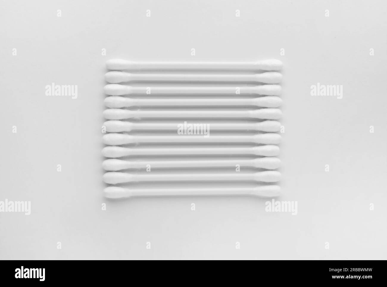 Clean cotton buds isolated on white, top view Stock Photo Alamy