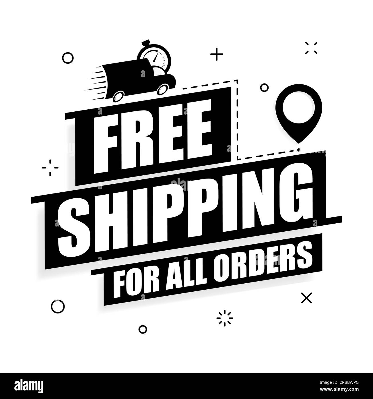 Free shipping offer. Free delivery vector poster on a white background