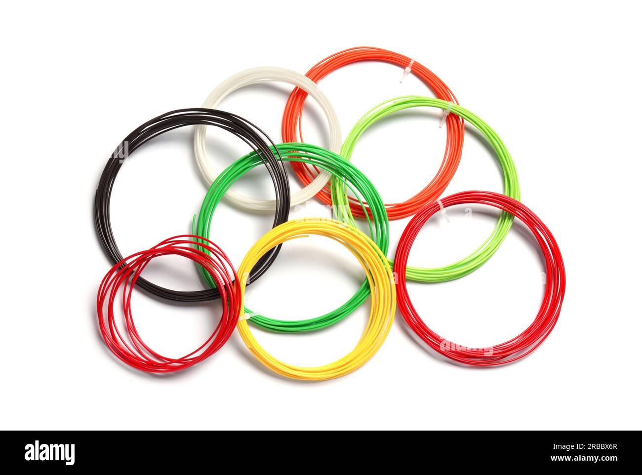 Plastic filaments for 3d printing Cut Out Stock Images & Pictures - Alamy
