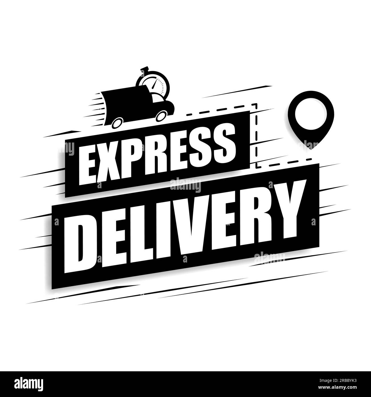 Express delivery icon for apps and website isolated on a white