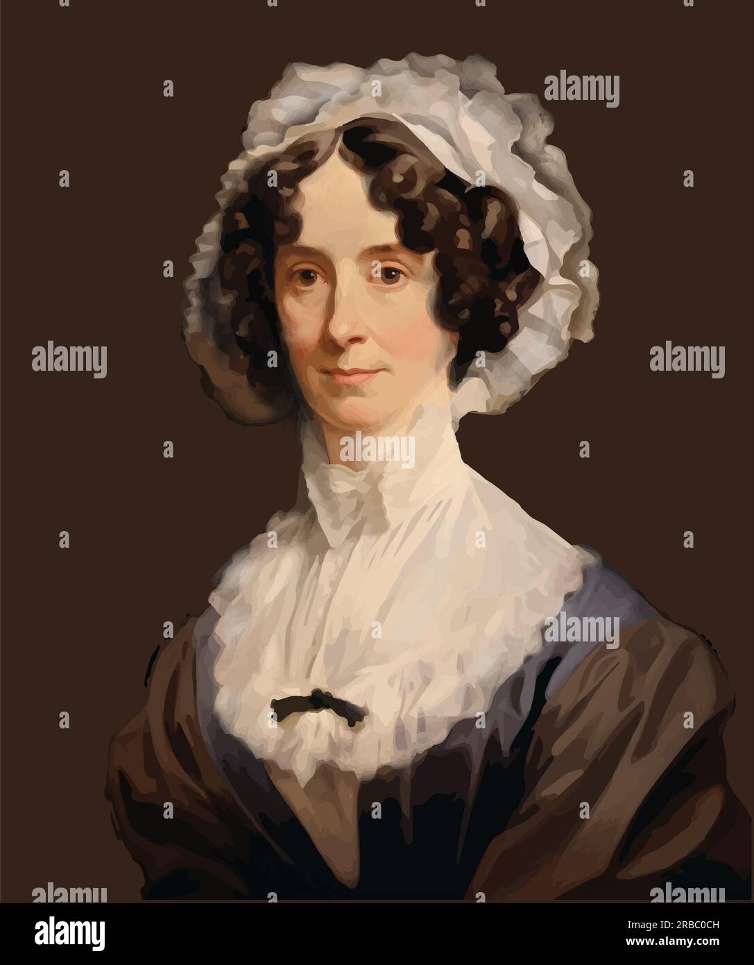 Vector portrait of Martha Jefferson Randolph (1772-1836), First Lady during the presidential term of her father, Thomas Jefferson (1801-1809) Stock Vector