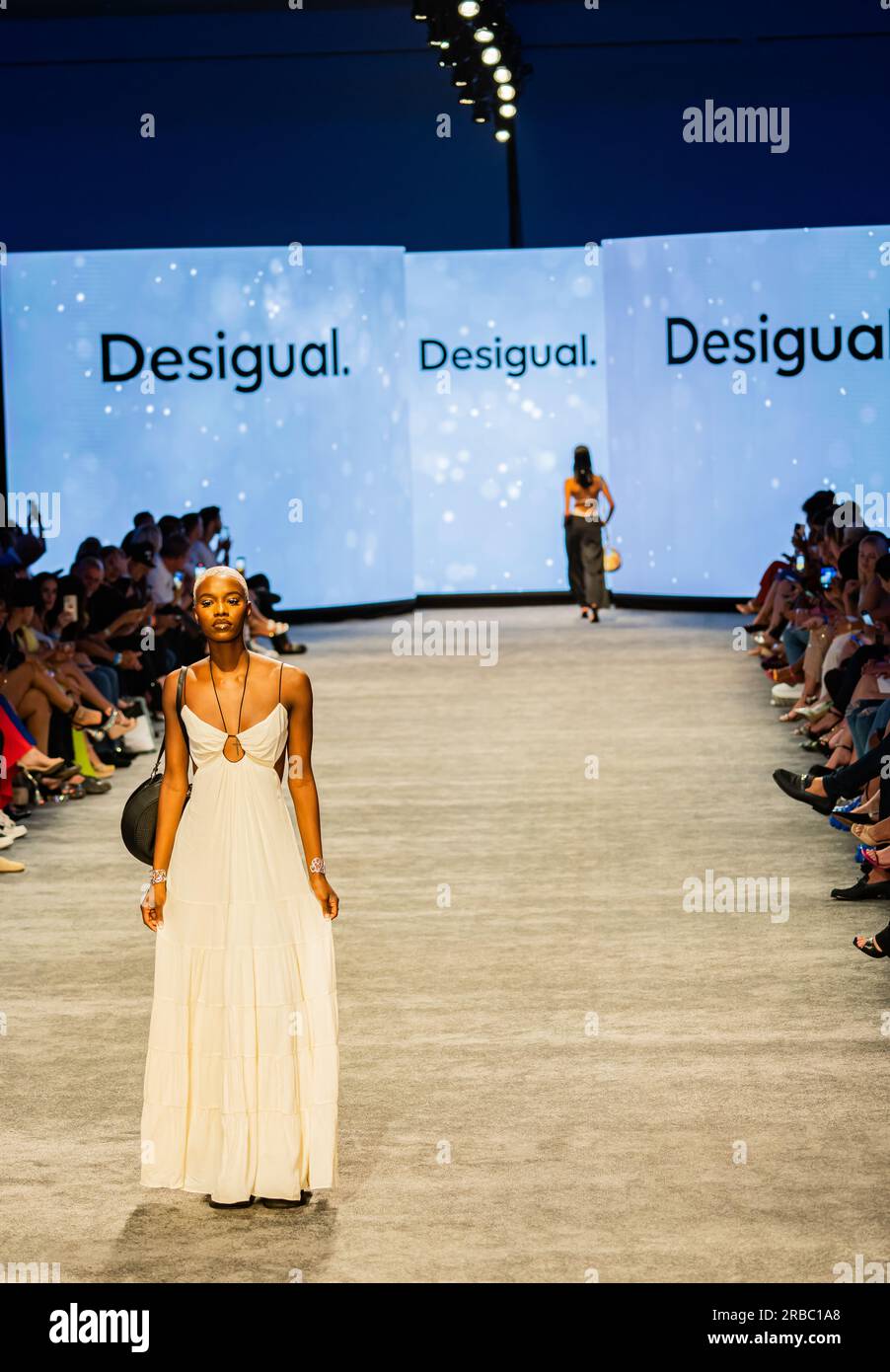 Miami Beach, Florida, USA - July 7, 2023: Art Heart Fashion - Miami Swim Week at Fontainebleau 