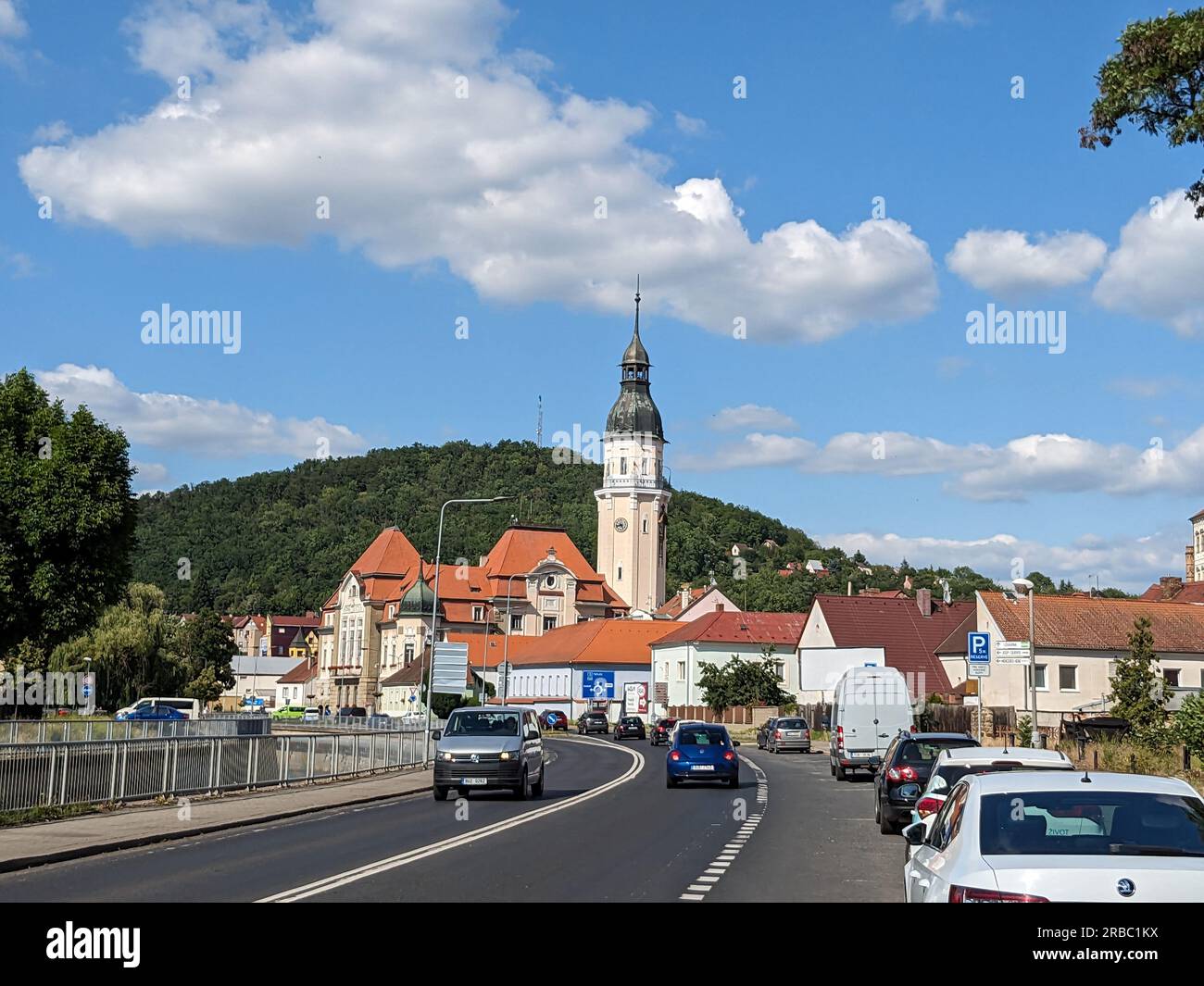 Bilina,Czech Republic-historical City Center With Fountains And Cobble ...